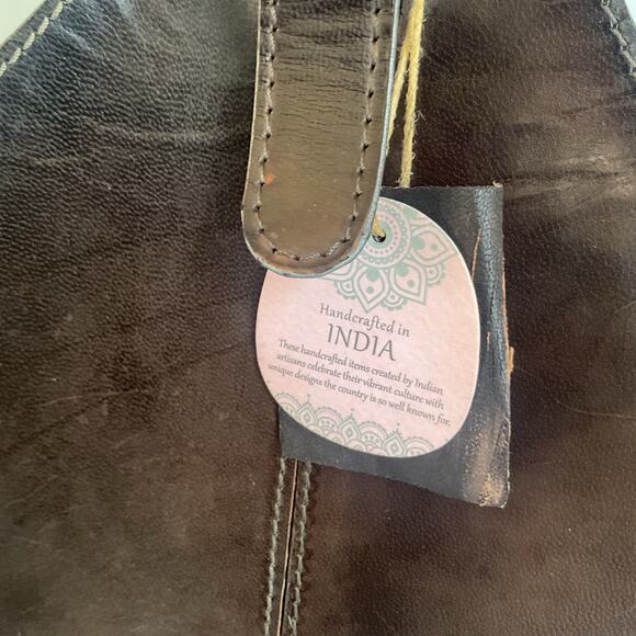 Zimlay Natural Leather Magazine Holder With Belt Strap Handle Handmade - Picture 3 of 9